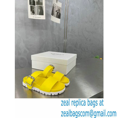Prada metal buckle Rubber Open Toe Sandals Yellow 2022 - Click Image to Close