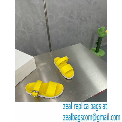 Prada metal buckle Rubber Open Toe Sandals Yellow 2022