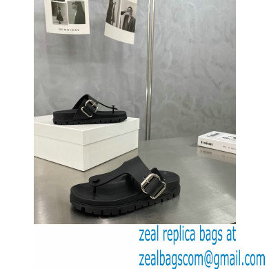 Prada metal buckle Rubber flip-flops Sandals Black 2022