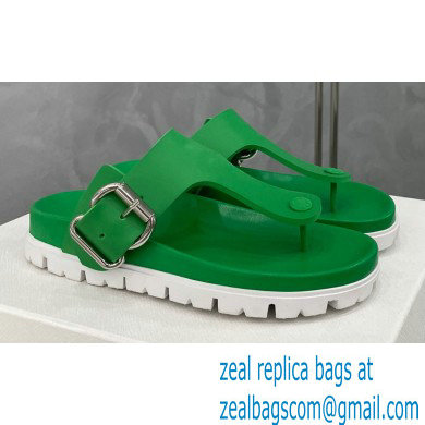 Prada metal buckle Rubber flip-flops Sandals Green 2022