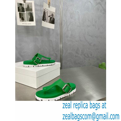 Prada metal buckle Rubber flip-flops Sandals Green 2022