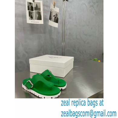 Prada metal buckle Rubber flip-flops Sandals Green 2022