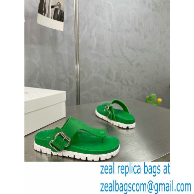 Prada metal buckle Rubber flip-flops Sandals Green 2022