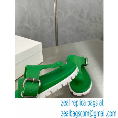 Prada metal buckle Rubber flip-flops Sandals Green 2022
