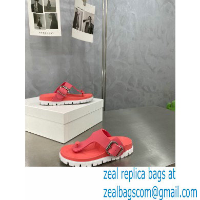 Prada metal buckle Rubber flip-flops Sandals Pink 2022