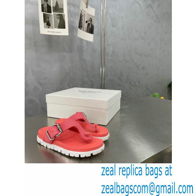 Prada metal buckle Rubber flip-flops Sandals Pink 2022