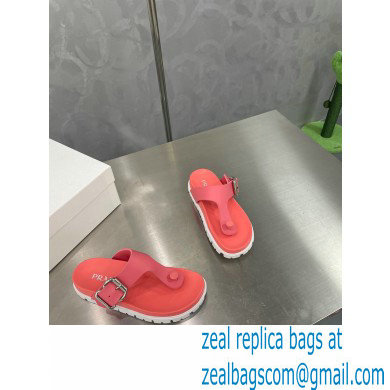 Prada metal buckle Rubber flip-flops Sandals Pink 2022
