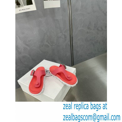 Prada metal buckle Rubber flip-flops Sandals Pink 2022 - Click Image to Close