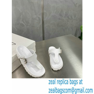 Prada metal buckle Rubber flip-flops Sandals White 2022