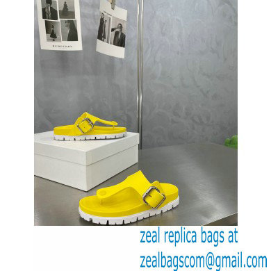 Prada metal buckle Rubber flip-flops Sandals Yellow 2022