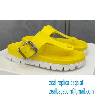 Prada metal buckle Rubber flip-flops Sandals Yellow 2022