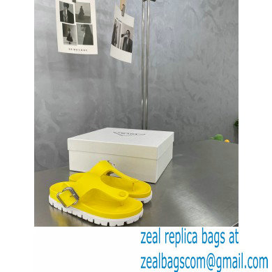 Prada metal buckle Rubber flip-flops Sandals Yellow 2022 - Click Image to Close