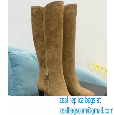 Saint Laurent Heel 9cm jane monogram boots in leather Suede Camel 2022 - Click Image to Close