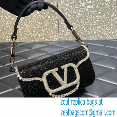 Valentino Garavani Loco embroidered small shoulder bag BLACK 2022