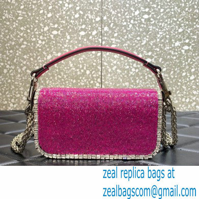 Valentino Garavani Loco embroidered small shoulder bag FUCHSIA 2022