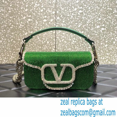 Valentino Garavani Loco embroidered small shoulder bag GREEN 2022