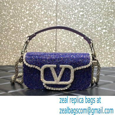 Valentino Garavani Loco embroidered small shoulder bag PURPLE 2022