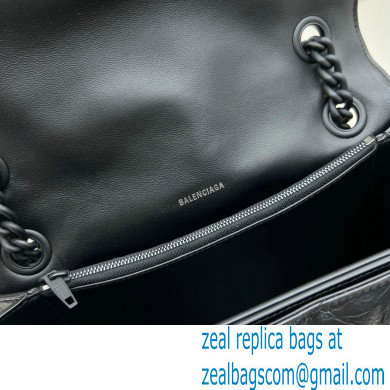 balenciaga Women's Crush Medium Chain Bag Quilted in Black 2022