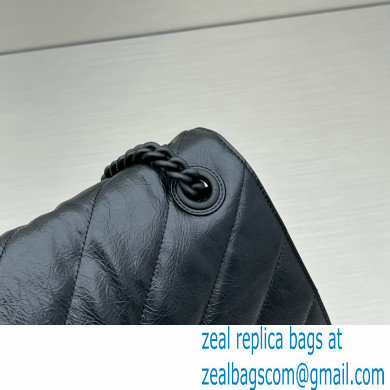 balenciaga Women's Crush Medium Chain Bag Quilted in Black 2022