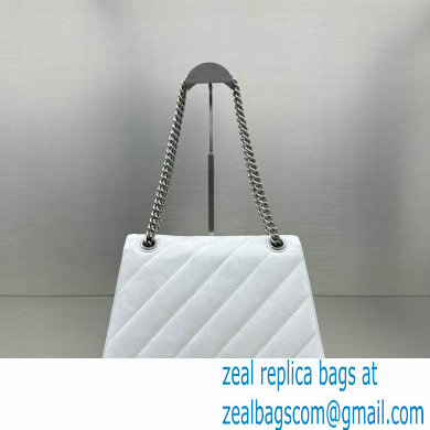 balenciaga Women's Crush Medium Chain Bag Quilted in white 2022 - Click Image to Close