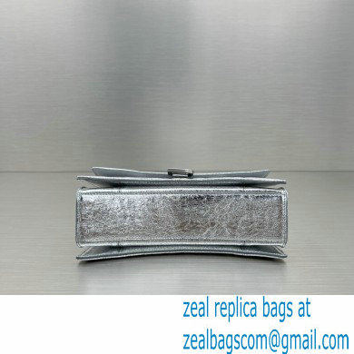 balenciaga Women's Crush Small Chain Bag Metallized Quilted in Silver 2022 - Click Image to Close