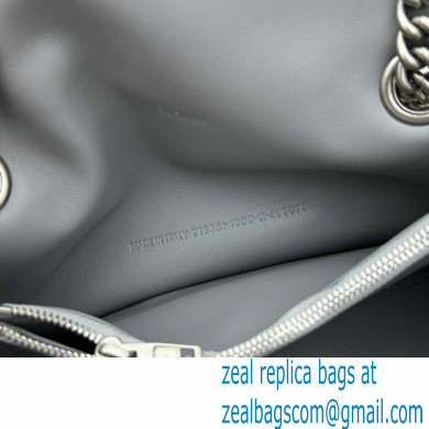 balenciaga Women's Crush Small Chain Bag Metallized Quilted in Silver 2022 - Click Image to Close
