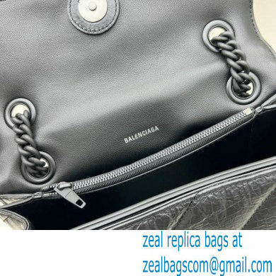 balenciaga Women's Crush Small Chain Bag Metallized Quilted in black 2022 - Click Image to Close