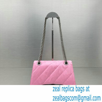 balenciaga Women's Crush Small Chain Bag Metallized Quilted in pink 2022 - Click Image to Close