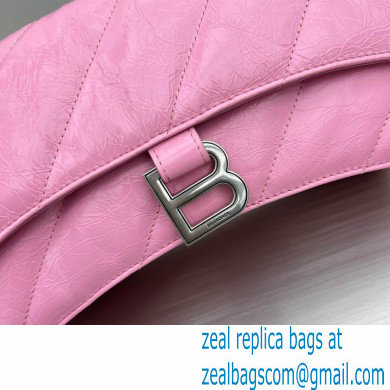 balenciaga Women's Crush Small Chain Bag Metallized Quilted in pink 2022 - Click Image to Close