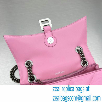 balenciaga Women's Crush Small Chain Bag Metallized Quilted in pink 2022 - Click Image to Close