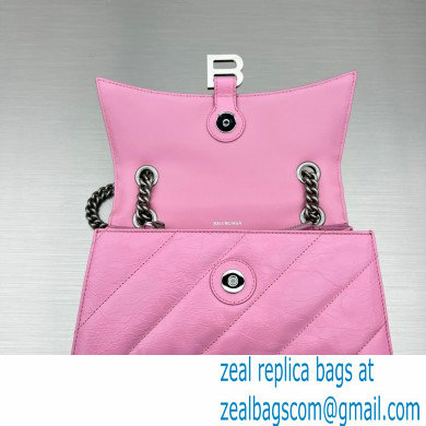 balenciaga Women's Crush Small Chain Bag Metallized Quilted in pink 2022 - Click Image to Close
