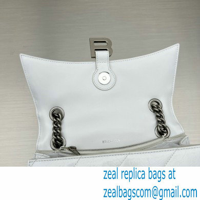 balenciaga Women's Crush Small Chain Bag Metallized Quilted in white 2022 - Click Image to Close