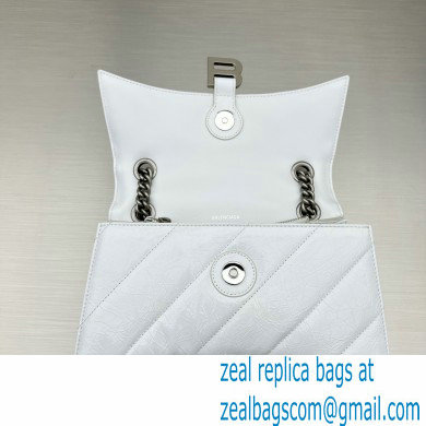 balenciaga Women's Crush Small Chain Bag Metallized Quilted in white 2022 - Click Image to Close