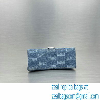 balenciaga Women's Hourglass Small Handbag Bb Monogram Bleached Denim in Blue - Click Image to Close