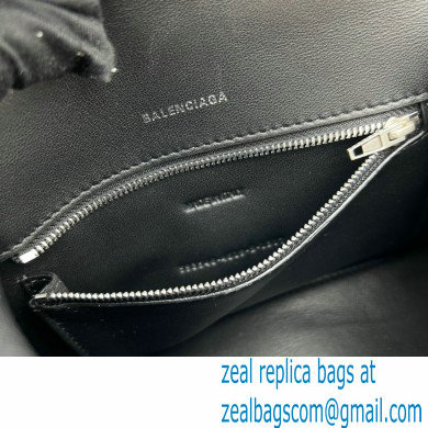 balenciaga Women's Hourglass Small Handbag Bb Monogram Coated Canvas in Black - Click Image to Close