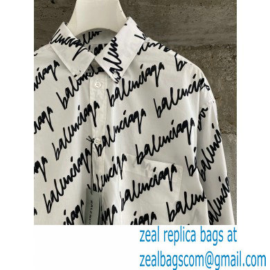 balenciaga logo printed shirt white 2022