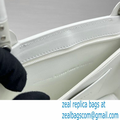 balenciaga small mag basket top handle bag in white 2022