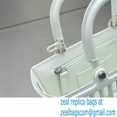 balenciaga small mag basket top handle bag in white 2022