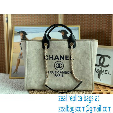 chanel large cabas tote bag A66941 gray with black handle 2022