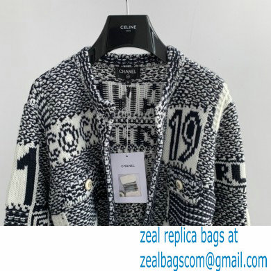 chanel logo printed cashmere cardigan 2022