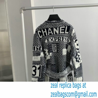 chanel logo printed cashmere cardigan 2022