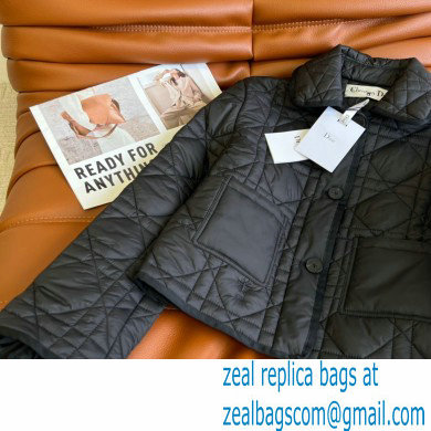 dior Black Quilted Technical Taffeta Macrocannage Jacket 2022