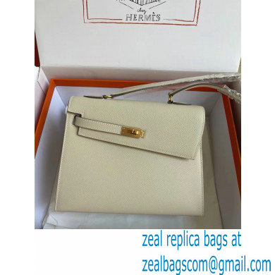 hermes The Kelly En Desordre In creamy Epsom Leather With Gold Hardware - Click Image to Close