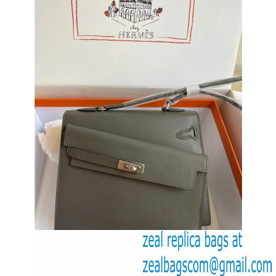 hermes The Kelly En Desordre In gray Epsom Leather With Gold Hardware