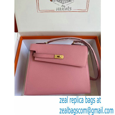 hermes The Kelly En Desordre In rose confetti Epsom Leather With Gold Hardware