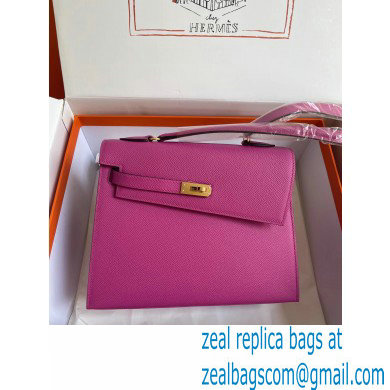 hermes The Kelly En Desordre In rose pourpre Epsom Leather With Gold Hardware