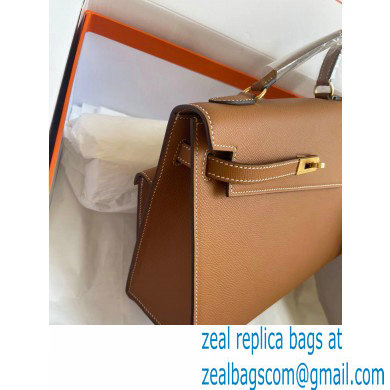 hermes The Kelly En Desordre In tan Epsom Leather With Gold Hardware - Click Image to Close