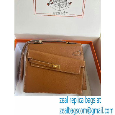 hermes The Kelly En Desordre In tan Epsom Leather With Gold Hardware