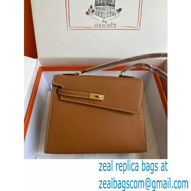 hermes The Kelly En Desordre In tan Epsom Leather With Gold Hardware