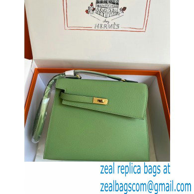 hermes The Kelly En Desordre In vert criquet Epsom Leather With Gold Hardware - Click Image to Close